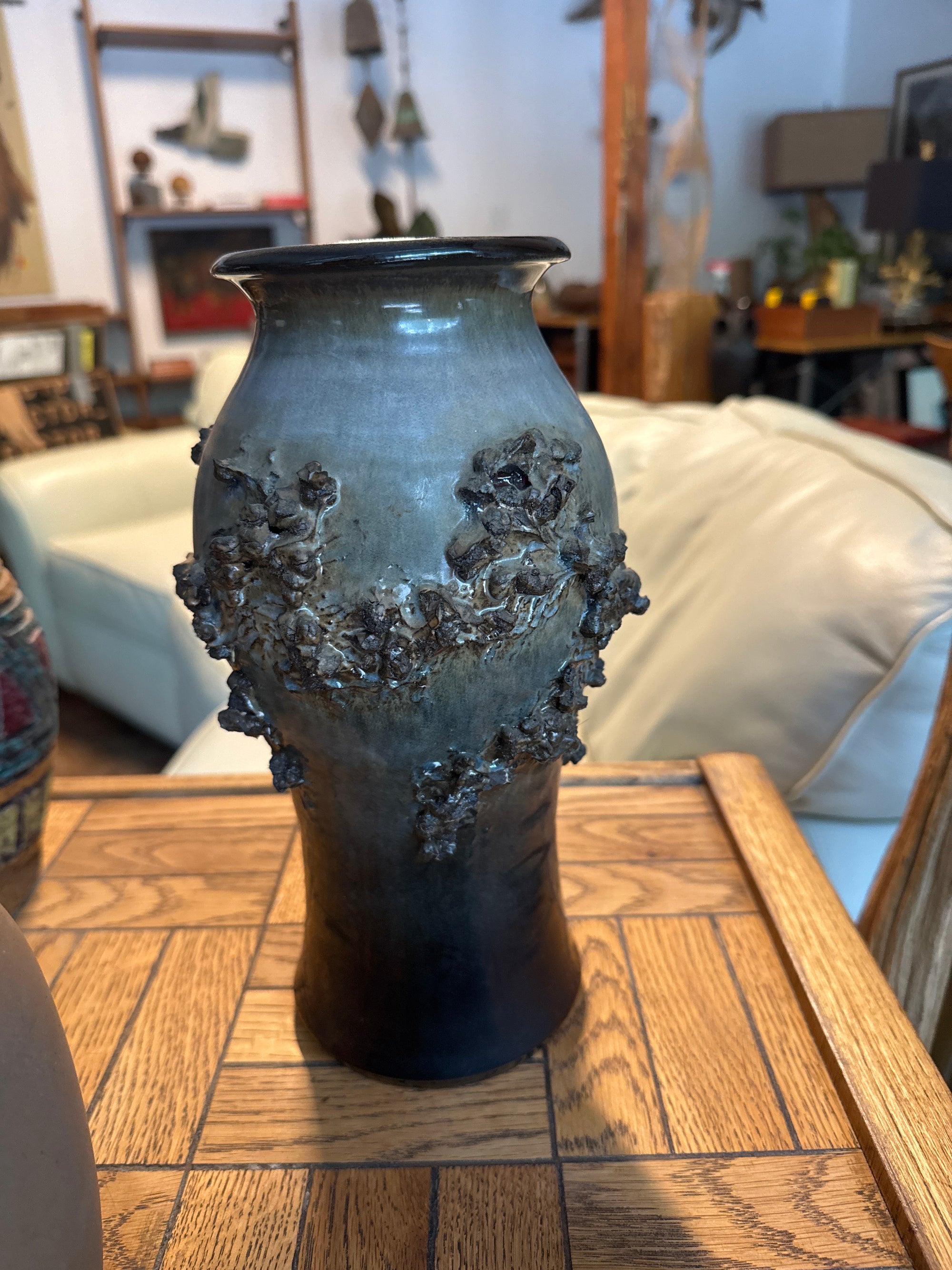 In the Style of Icelandic Lava Ceramic Pottery by Glit Iceland, Circa 1960s
, black/grey/brown