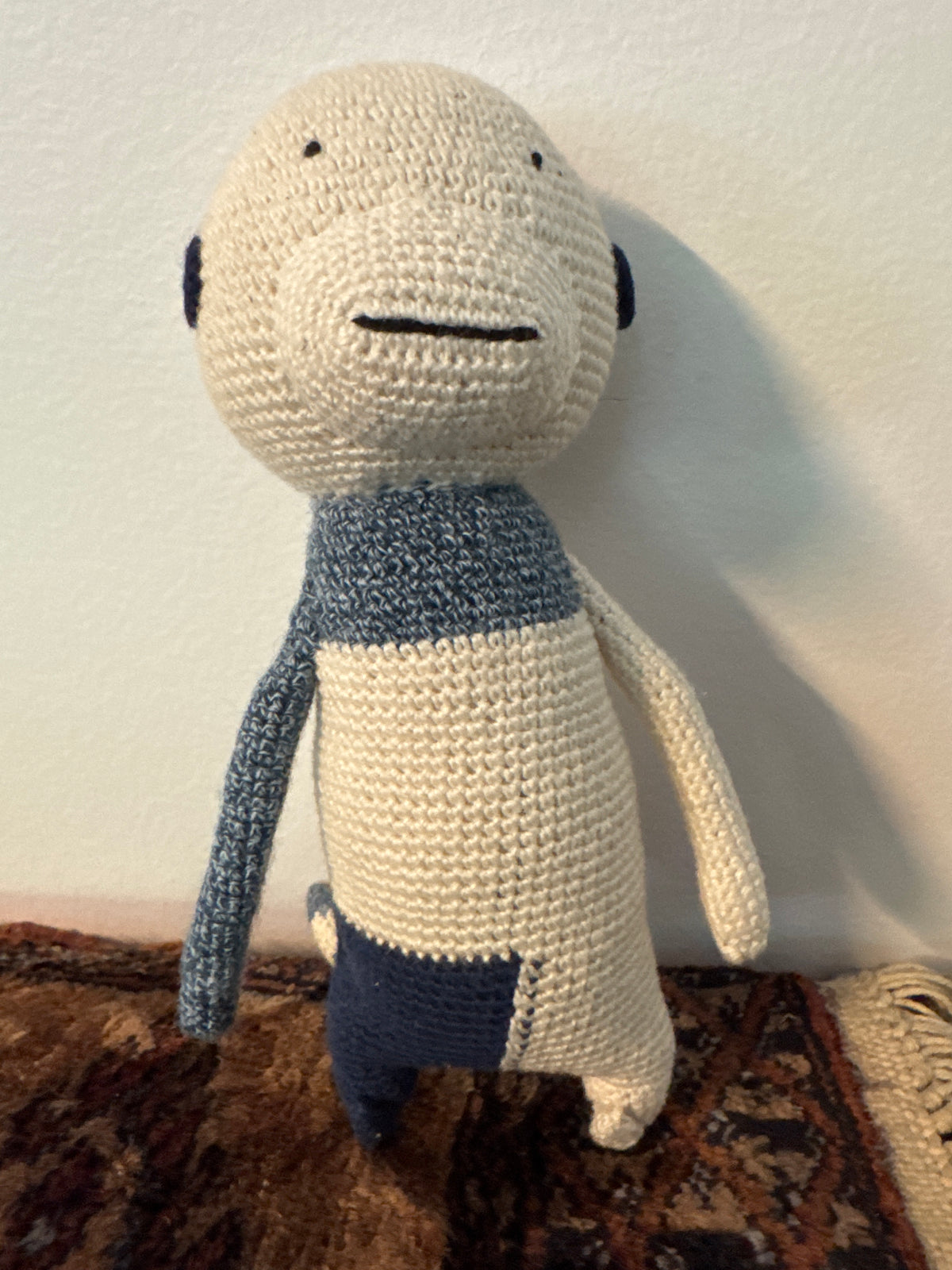 Monkey, cream & indigo Handmade in KwaZulu Natal, South Africa