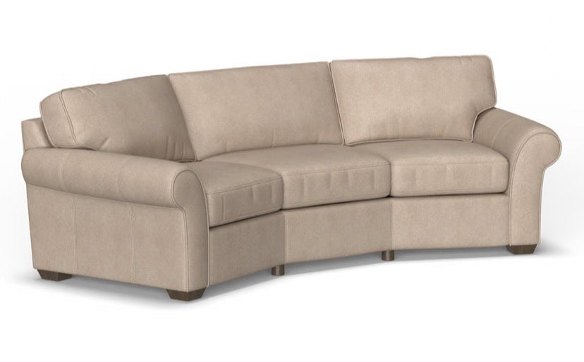 Vail Conversation Sofa for Flexsteel, Cream Leather
