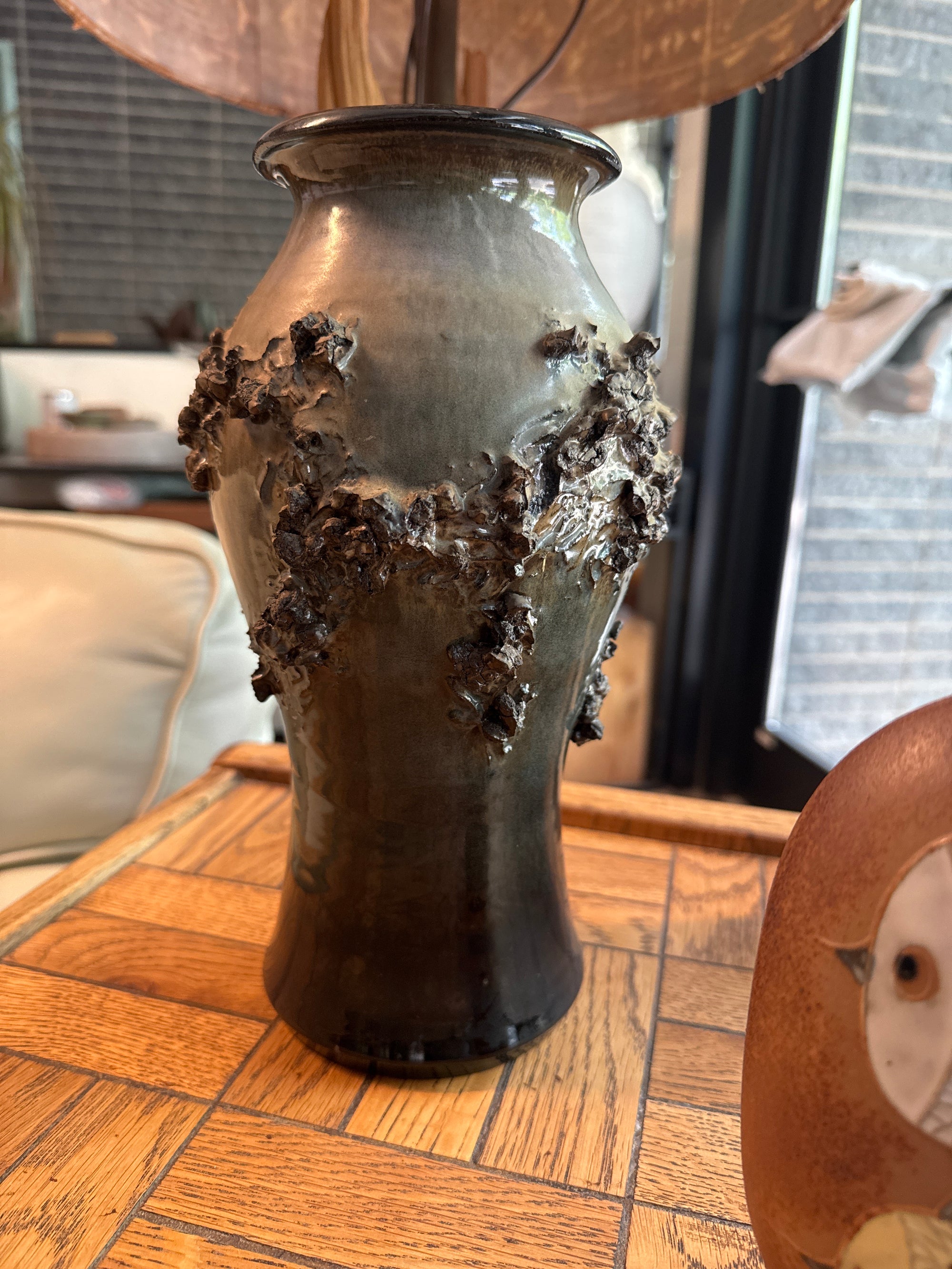 In the Style of Icelandic Lava Ceramic Pottery by Glit Iceland, Circa 1960s
, black/grey/brown