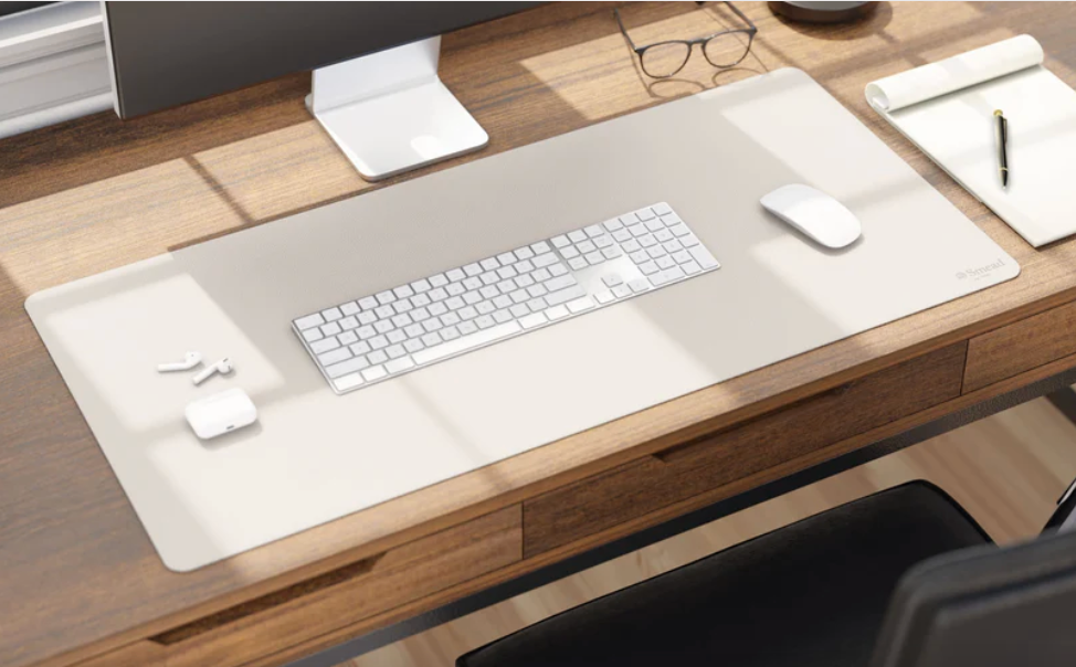 Vegan Leather Desk Pad, 36" x 17 (Saddle or Sandstone)
