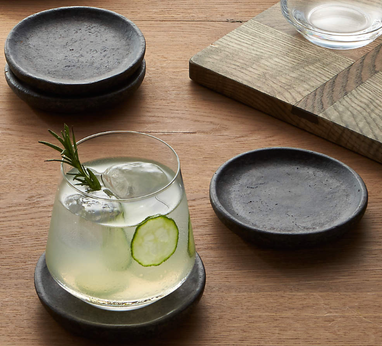 Stoneware Coasters  - Natural Brown