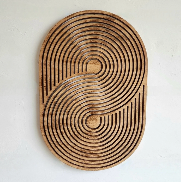 Decorative Wood Panel, 35" x 23" - Modern Wood Wall Art