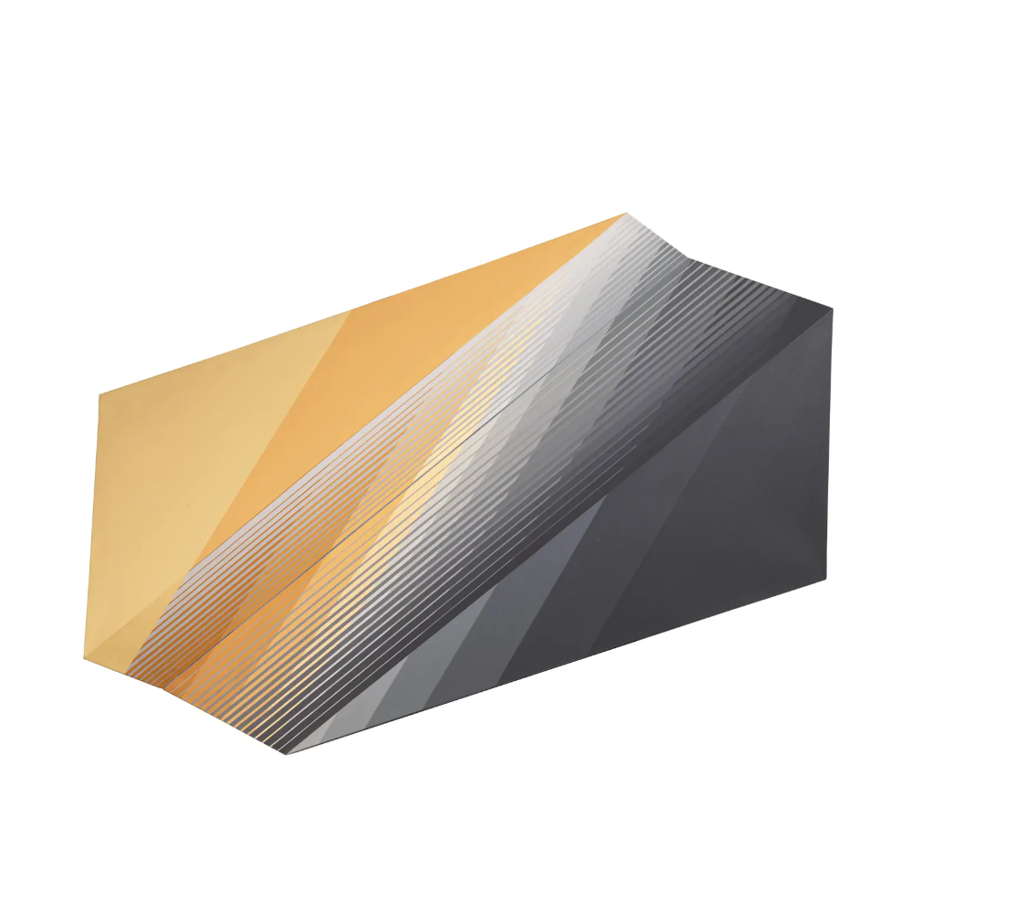 Yoko Haru, Hexa #2, Acrylic on Canvas, 37" x 73" x 5 1/2"