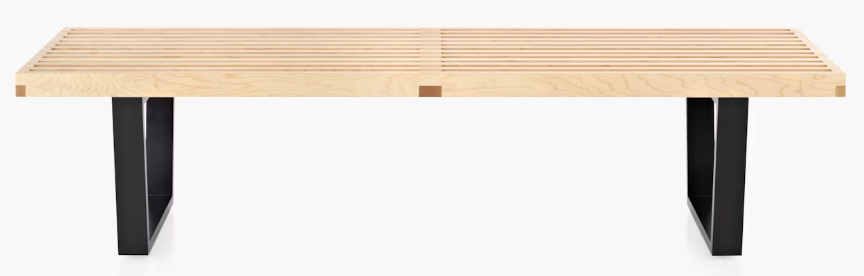 Herman Miller Nelson Platform Bench, Maple with black wood legs, 60"